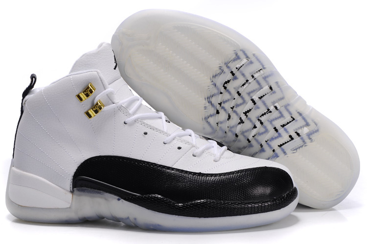 Cheap Air Jordan Shoes 12 Transparent Sole White Black