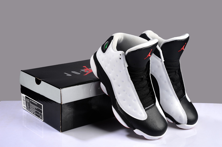 Cheap Air Jordan Shoes 13 Cowhide White Black