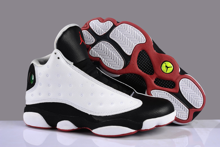 Cheap Air Jordan Shoes 13 Cowhide White Black