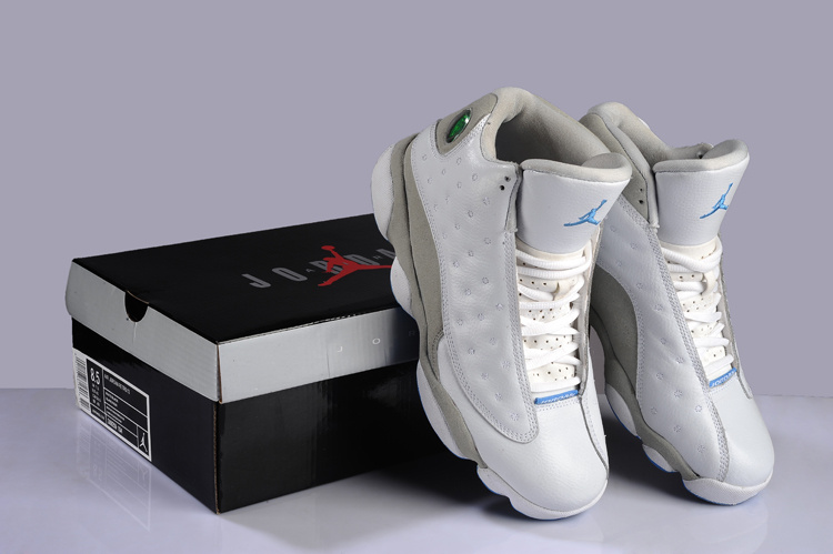 Cheap Air Jordan Shoes 13 Cowhide White Grey - Click Image to Close