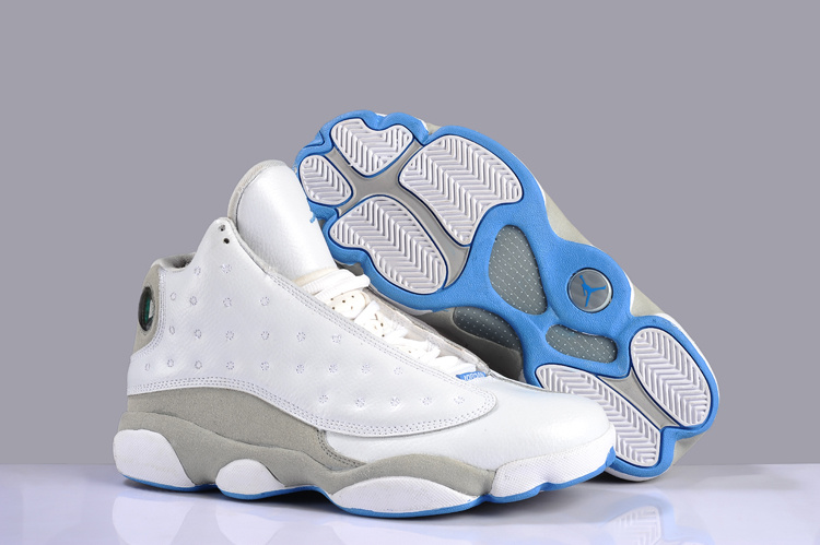 Cheap Air Jordan Shoes 13 Cowhide White Grey - Click Image to Close