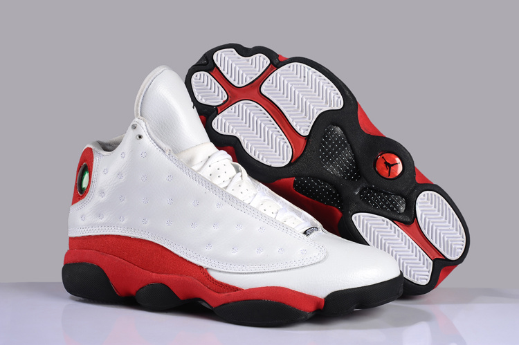 Cheap Air Jordan Shoes 13 Cowhide White Red White