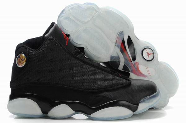 Cheap Air Jordan Shoes 13 Shoes Net Vamp Transparent Sole Black White