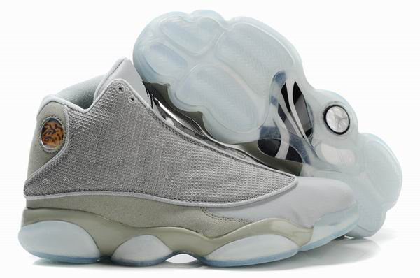 Cheap Air Jordan Shoes 13 Shoes Net Vamp Transparent Sole White Grey