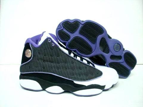 Cheap Real 2015 Jordan Jordan 13 Black White Purple Footwear - Click Image to Close