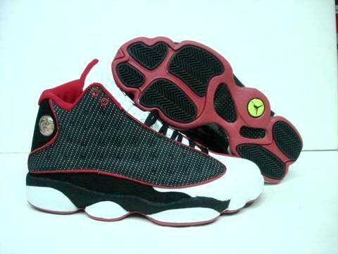 Cheap Real 2015 Jordan Jordan 13 Black White Red Footwear