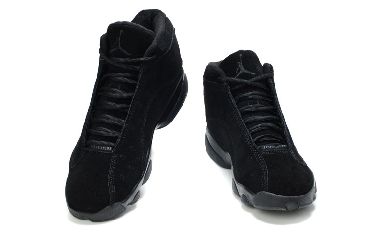 Cheap Air Jordan Shoes 13 Shoes Suede All Black - Click Image to Close