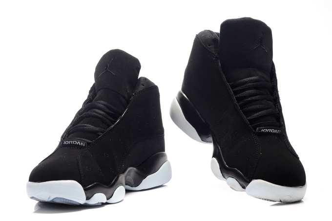 Cheap Real Air Jordan 13 Suede Black White - Click Image to Close