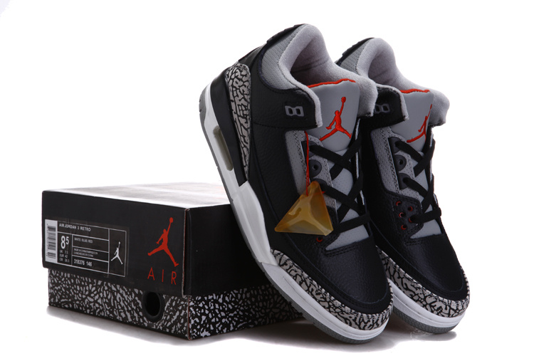 Cheap Real Air Jordan 3 Chalcedoney Edition Black Grey Cement