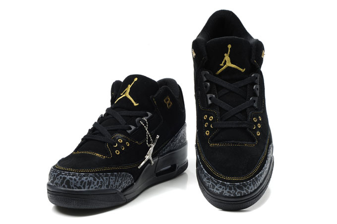 Cheap Air Jordan Shoes 3 Leather All Black