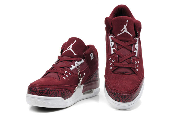 Cheap Air Jordan Shoes 3 Leather Red White - Click Image to Close