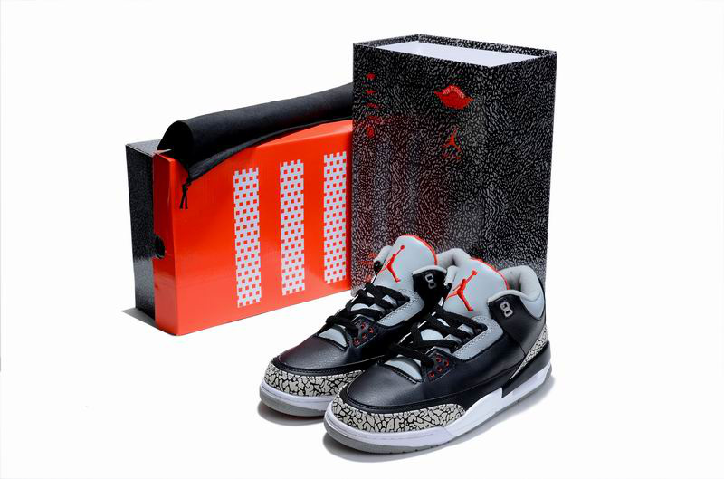 Cheap Air Jordan Shoes 3 Limited Edition Black Cement White - Click Image to Close