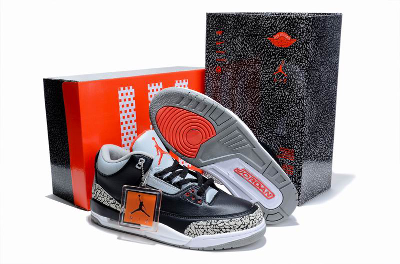 Cheap Air Jordan Shoes 3 Limited Edition Black Cement White - Click Image to Close