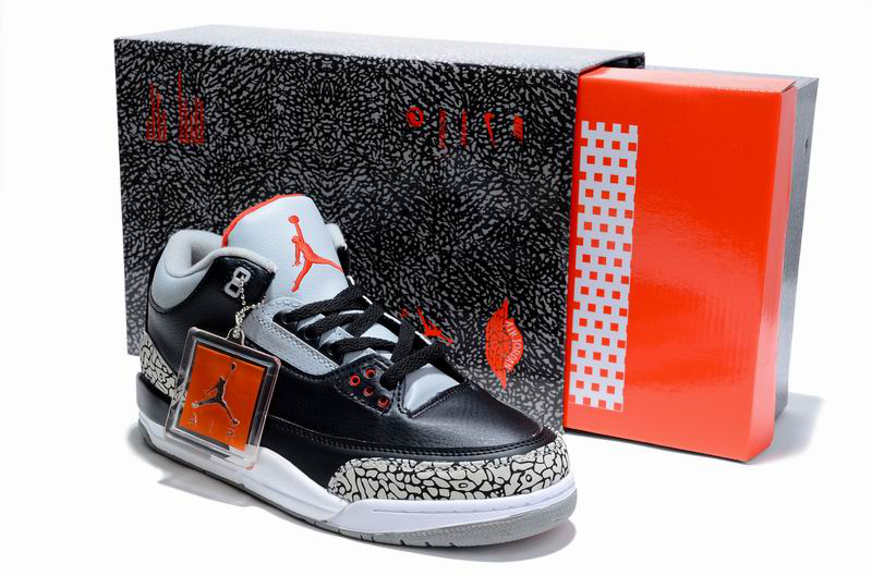 Cheap Air Jordan Shoes 3 Limited Edition Black Cement White - Click Image to Close