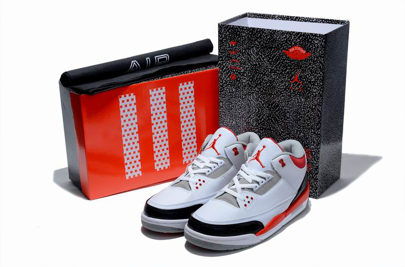 Cheap Air Jordan Shoes 3 Limited Edition White Black Red