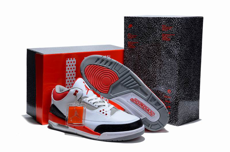 Cheap Air Jordan Shoes 3 Limited Edition White Black Red