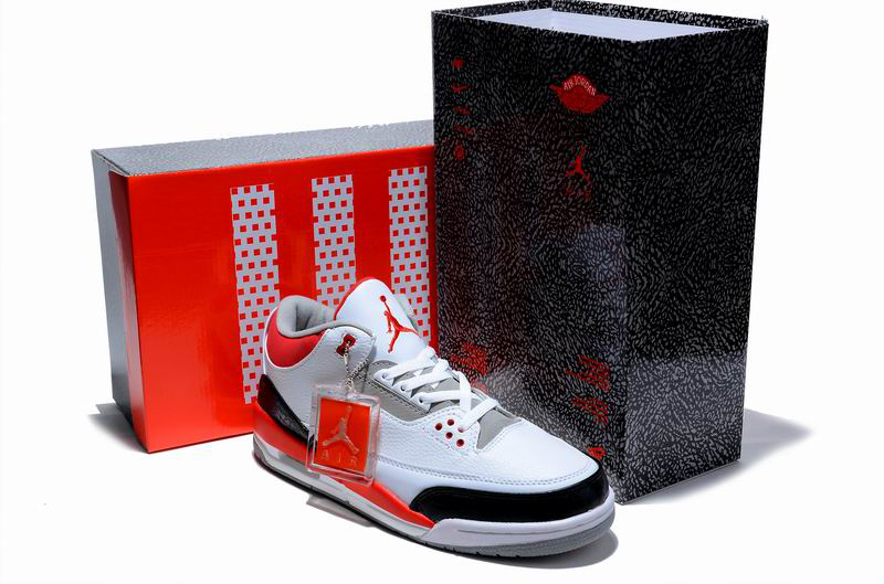 Cheap Air Jordan Shoes 3 Limited Edition White Black Red