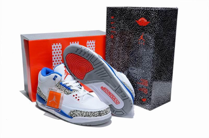 Cheap Air Jordan Shoes 3 Limited Edition White Cement Blue - Click Image to Close