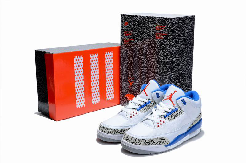 Cheap Air Jordan Shoes 3 Limited Edition White Cement Blue