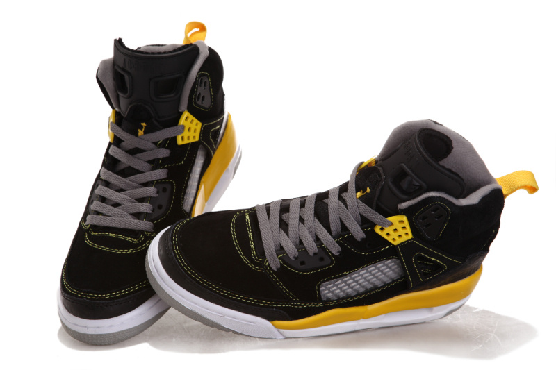 Air Jordan 3.5 Shoes Suede Black White Yellow - Click Image to Close
