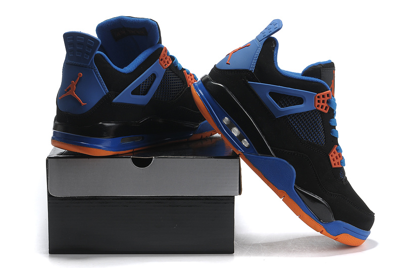 Cheap Air Jordan Shoes 4 Black Orange Blue