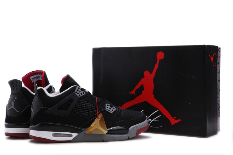 Latest Air Jordan 4 Chalcedoney Edition Black White Red - Click Image to Close