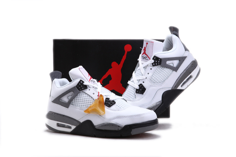 New Air Jordan 4 Chalcedoney Edition White Black Grey - Click Image to Close