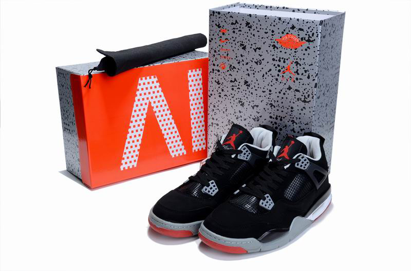 Cheap Air Jordan Shoes 4 Limited Edition Black Grey Red - Click Image to Close