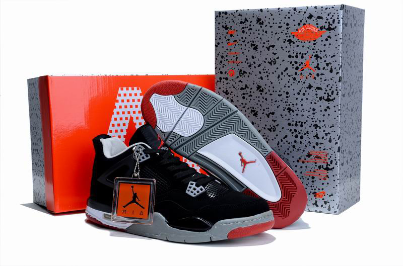 Cheap Air Jordan Shoes 4 Limited Edition Black Grey Red - Click Image to Close