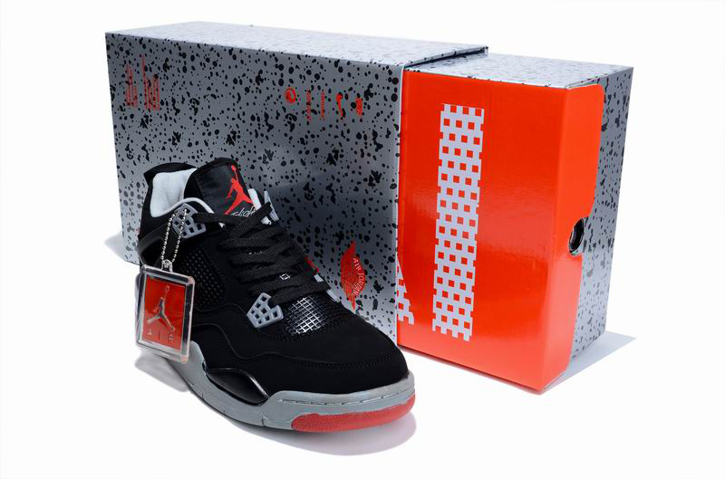 Cheap Air Jordan Shoes 4 Limited Edition Black Grey Red