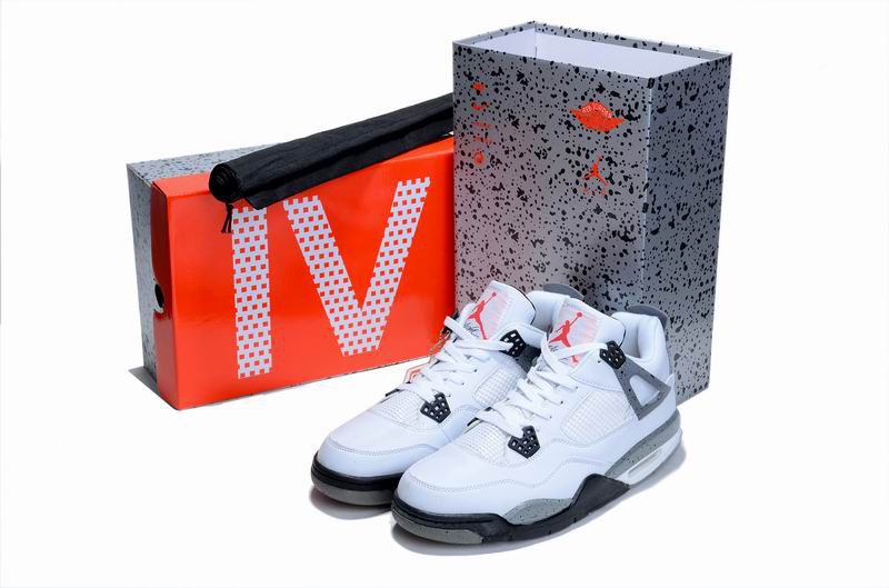 Cheap Air Jordan Shoes 4 Limited Edition White Grey Cement