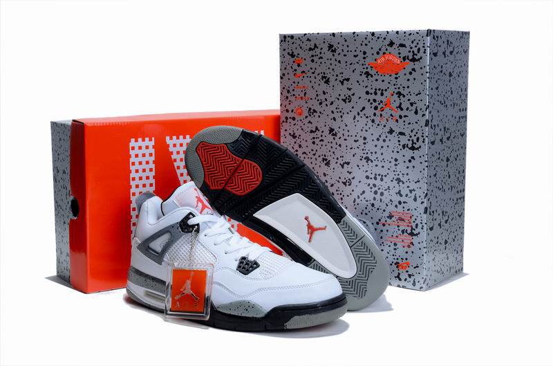 Cheap Air Jordan Shoes 4 Limited Edition White Grey Cement
