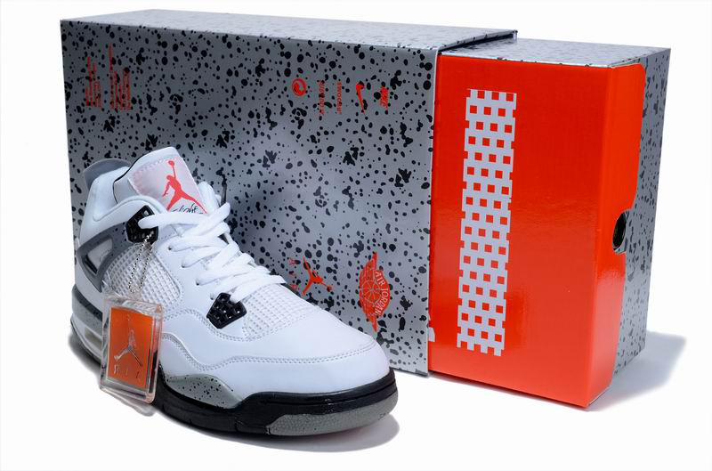Cheap Air Jordan Shoes 4 Limited Edition White Grey Cement - Click Image to Close