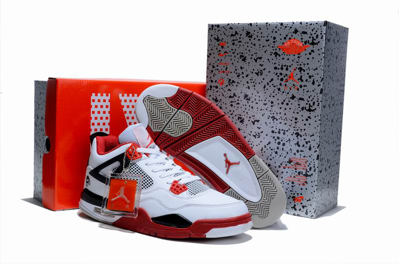 Cheap Air Jordan Shoes 4 Limited Edition White Red Black - Click Image to Close