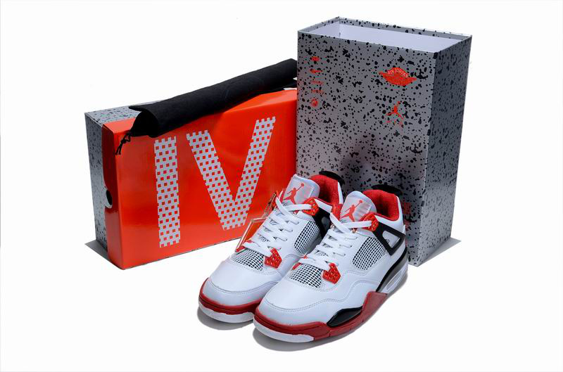 Cheap Air Jordan Shoes 4 Limited Edition White Red Black - Click Image to Close