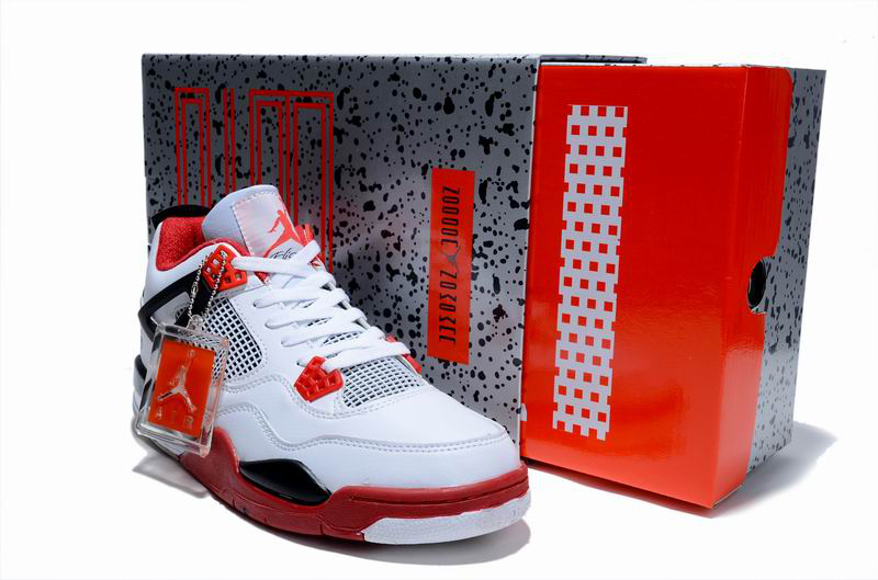 Cheap Air Jordan Shoes 4 Limited Edition White Red Black - Click Image to Close