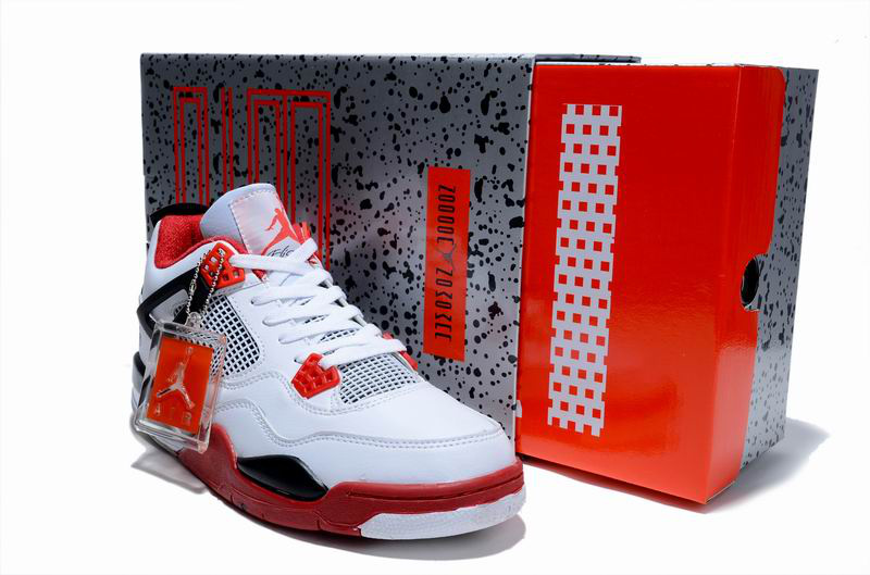 Cheap Air Jordan Shoes 4 Limited Edition White Red Black