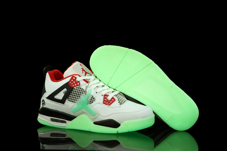 Air Jordan 4 Midnight Shoes White Black Red