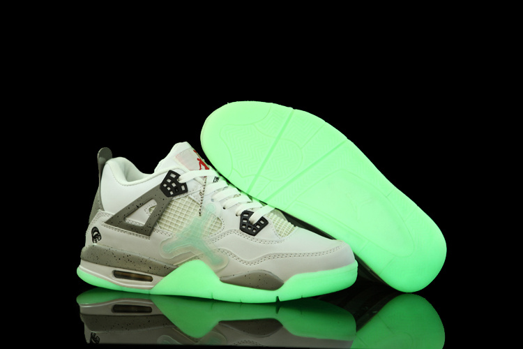 Air Jordan 4 Midnight Shoes White Grey - Click Image to Close