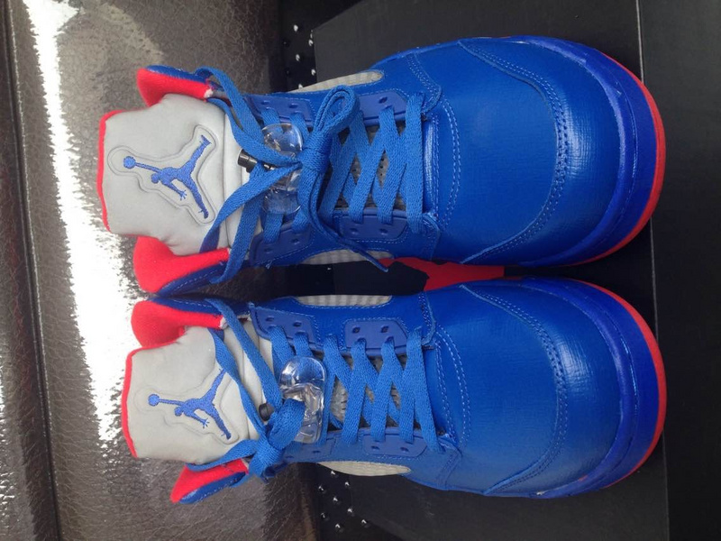 Cheap Real 2015 Jordan Jordan 5 CP3 Blue Red - Click Image to Close