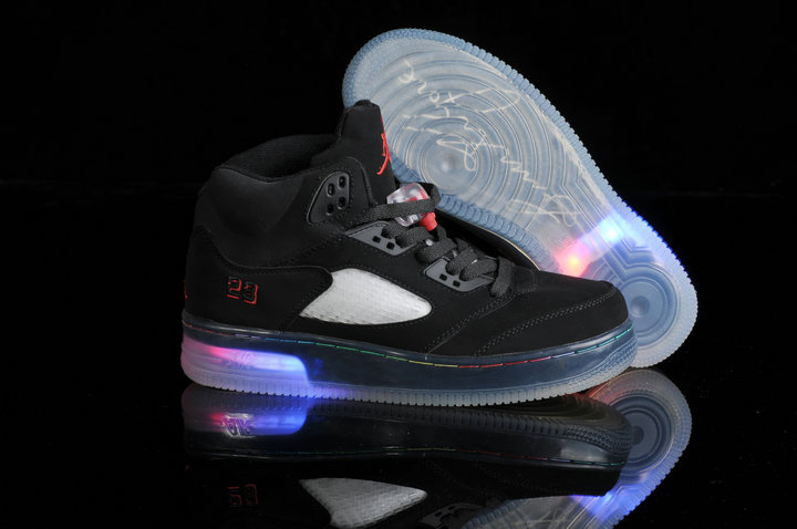 Cheap Air Jordan 5 Shoes Shine Sole All Black