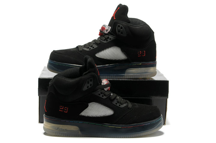 Cheap Air Jordan 5 Shoes Shine Sole All Black