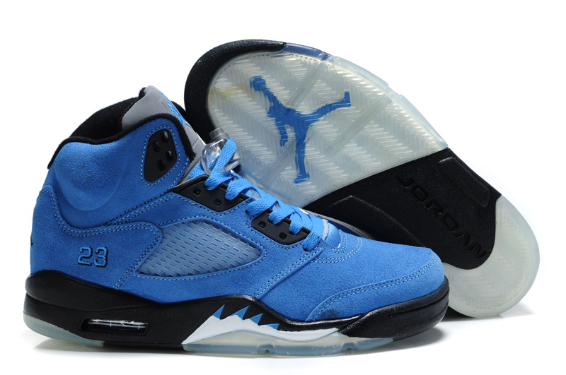 Cheap Air Jordan Shoes 5 Suede Blue Back Shoes
