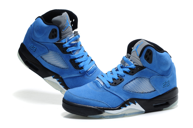 Cheap Air Jordan Shoes 5 Suede Blue Back Shoes
