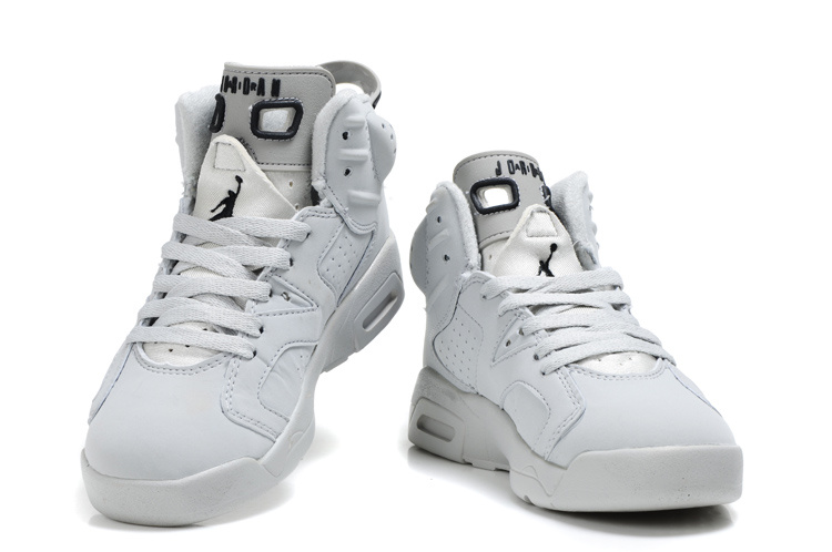 Cheap Air Jordan Shoes 6 All White For Kids - Click Image to Close