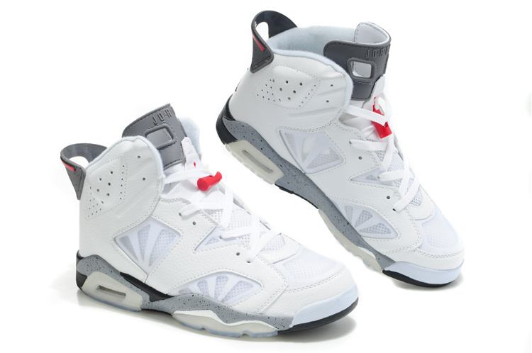 Cheap Air Jordan Shoes 6 Net Vamp White Grey