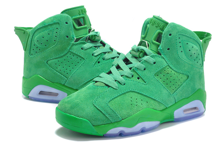 Cheap Real 2015 Jordan Jordan 6 Suede All Green