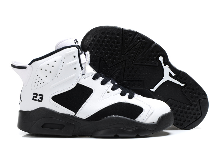 Cheap Air Jordan Shoes 6 White Black For Kids - Click Image to Close