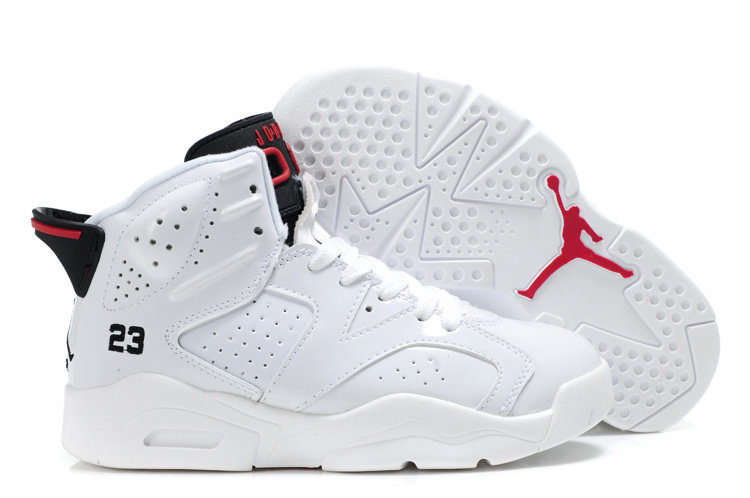 Cheap Air Jordan Shoes 6 White For Kids