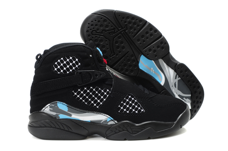 Cheap Air Jordan Shoes 8 Black For Kids - Click Image to Close